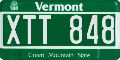 VT license plate XTT848