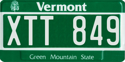 VT license plate XTT849