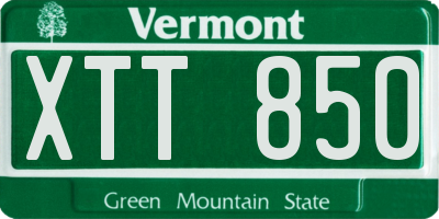 VT license plate XTT850