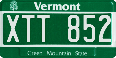 VT license plate XTT852