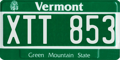 VT license plate XTT853