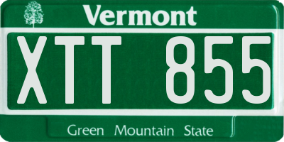 VT license plate XTT855