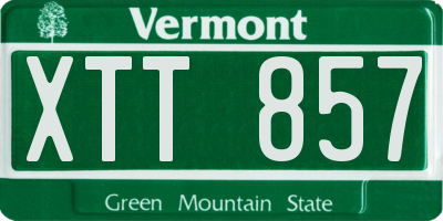 VT license plate XTT857