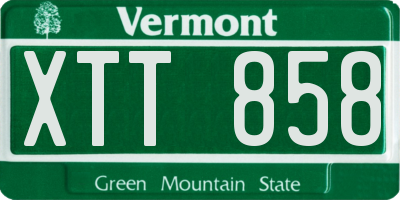 VT license plate XTT858