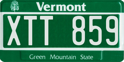 VT license plate XTT859