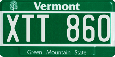 VT license plate XTT860
