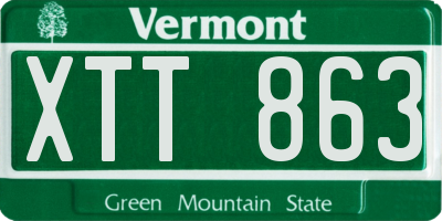 VT license plate XTT863