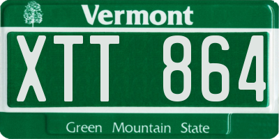 VT license plate XTT864