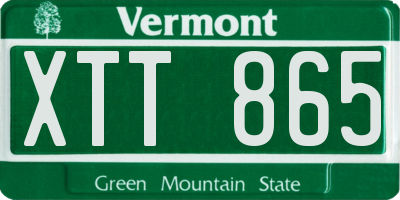 VT license plate XTT865