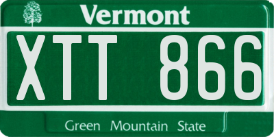 VT license plate XTT866