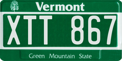 VT license plate XTT867