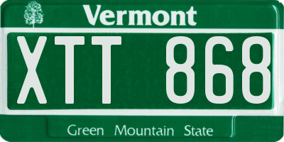 VT license plate XTT868