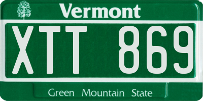 VT license plate XTT869