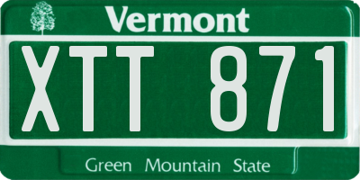 VT license plate XTT871