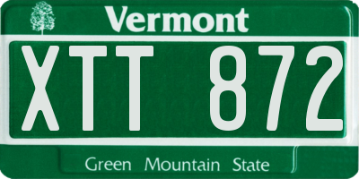 VT license plate XTT872
