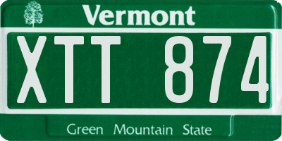 VT license plate XTT874
