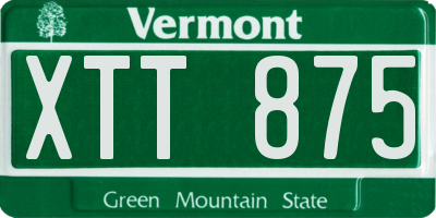 VT license plate XTT875