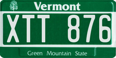 VT license plate XTT876