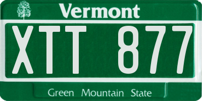 VT license plate XTT877