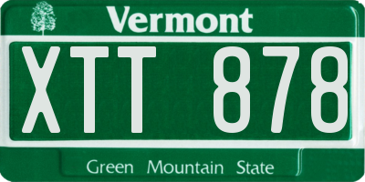 VT license plate XTT878