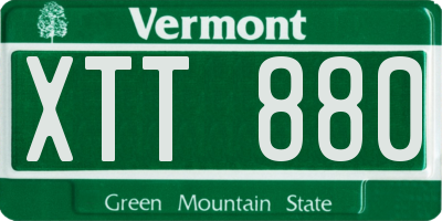 VT license plate XTT880