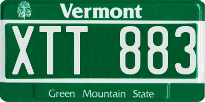 VT license plate XTT883