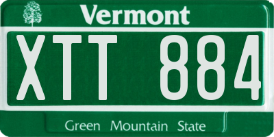 VT license plate XTT884