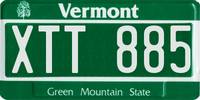 VT license plate XTT885