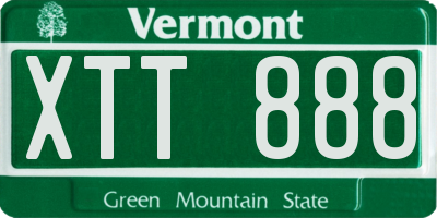 VT license plate XTT888