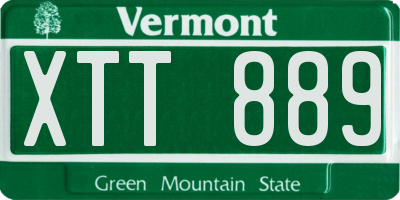 VT license plate XTT889