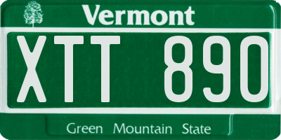 VT license plate XTT890