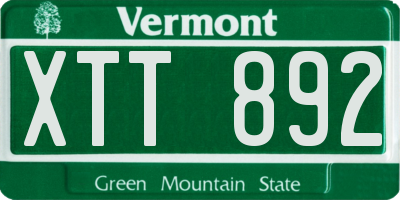 VT license plate XTT892