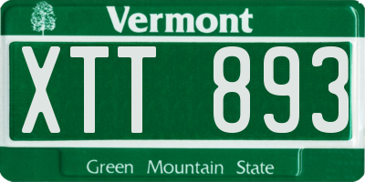 VT license plate XTT893