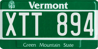 VT license plate XTT894