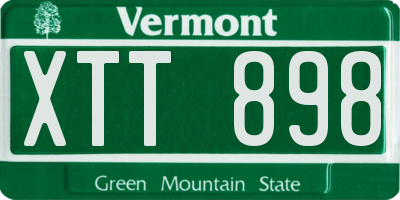 VT license plate XTT898