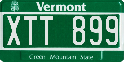 VT license plate XTT899