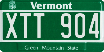 VT license plate XTT904