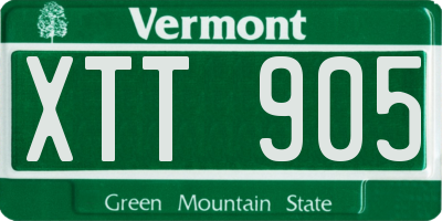 VT license plate XTT905