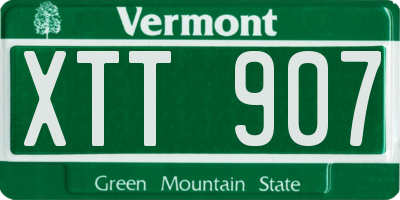 VT license plate XTT907