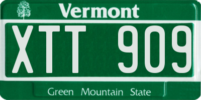 VT license plate XTT909