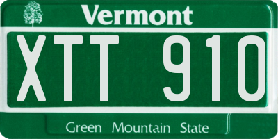 VT license plate XTT910