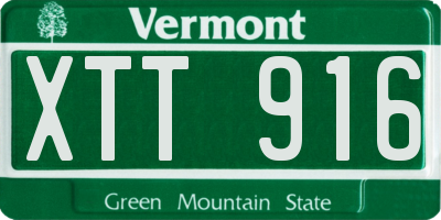 VT license plate XTT916