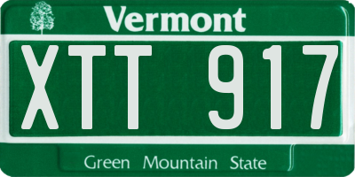 VT license plate XTT917