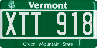 VT license plate XTT918