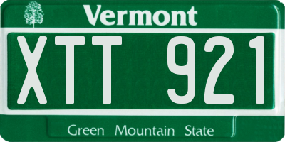 VT license plate XTT921