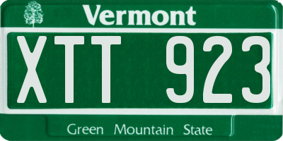 VT license plate XTT923