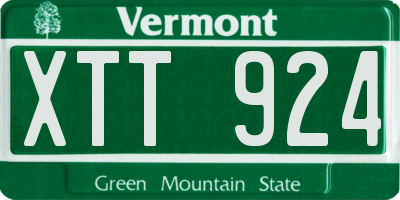 VT license plate XTT924