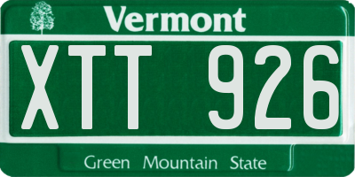 VT license plate XTT926
