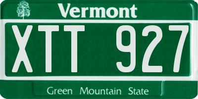 VT license plate XTT927