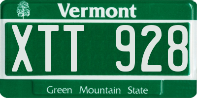VT license plate XTT928